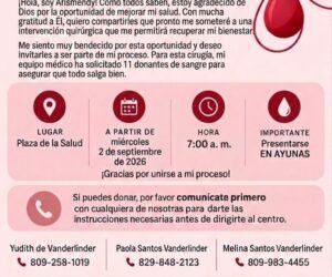 Arismendy solicita donantes de sangre previo a intervención quirúrgica
